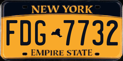NY license plate FDG7732