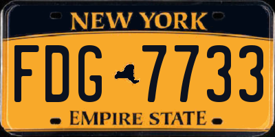 NY license plate FDG7733