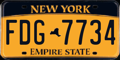 NY license plate FDG7734