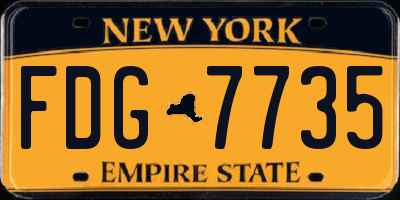 NY license plate FDG7735