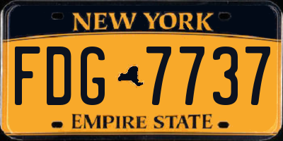 NY license plate FDG7737
