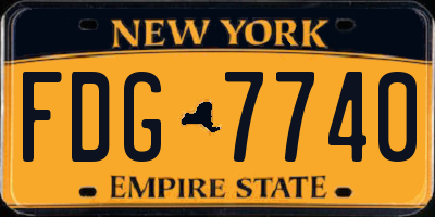 NY license plate FDG7740