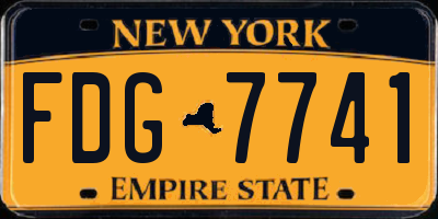 NY license plate FDG7741