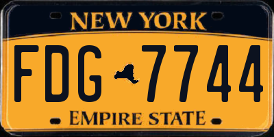 NY license plate FDG7744