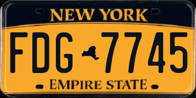 NY license plate FDG7745