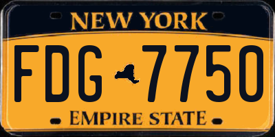 NY license plate FDG7750