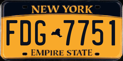 NY license plate FDG7751