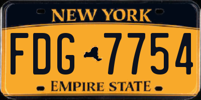 NY license plate FDG7754