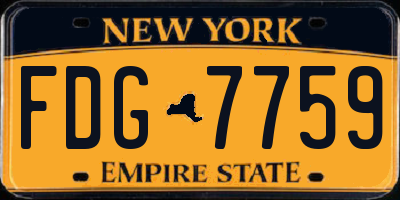 NY license plate FDG7759