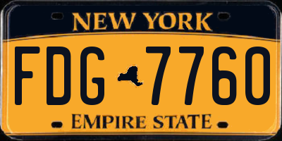 NY license plate FDG7760