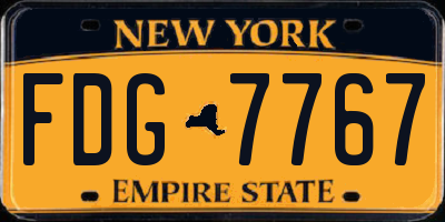 NY license plate FDG7767