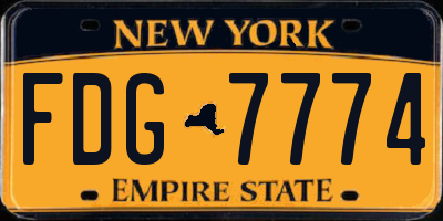 NY license plate FDG7774