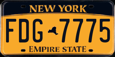 NY license plate FDG7775