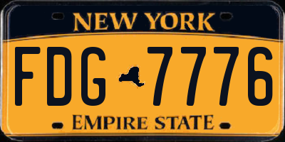 NY license plate FDG7776