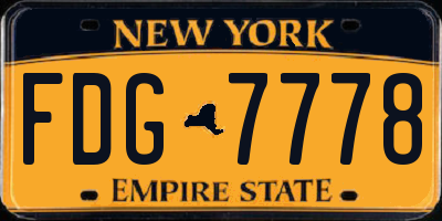 NY license plate FDG7778
