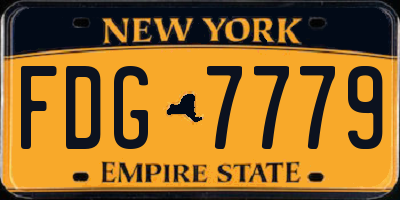 NY license plate FDG7779