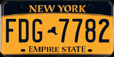 NY license plate FDG7782