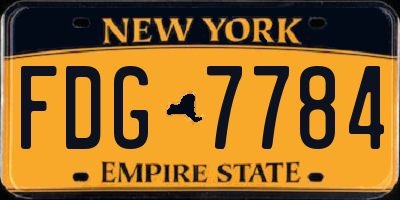 NY license plate FDG7784