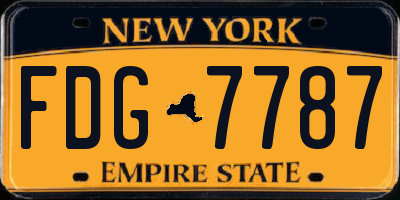 NY license plate FDG7787