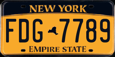 NY license plate FDG7789