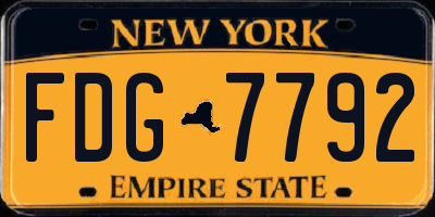 NY license plate FDG7792