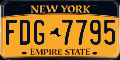 NY license plate FDG7795