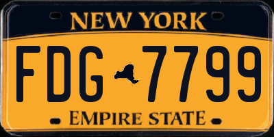 NY license plate FDG7799