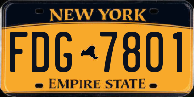 NY license plate FDG7801