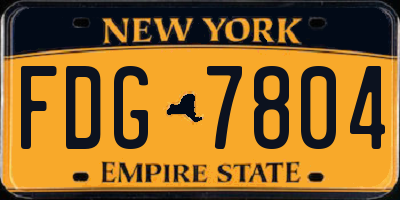NY license plate FDG7804
