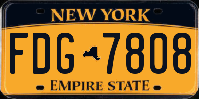 NY license plate FDG7808