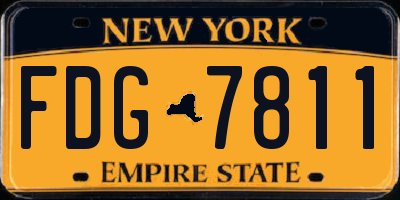 NY license plate FDG7811
