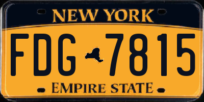 NY license plate FDG7815