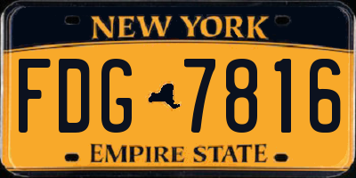 NY license plate FDG7816