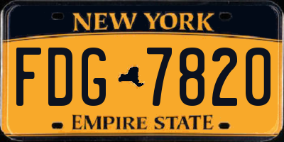 NY license plate FDG7820