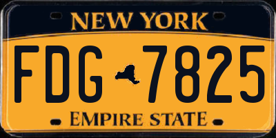 NY license plate FDG7825