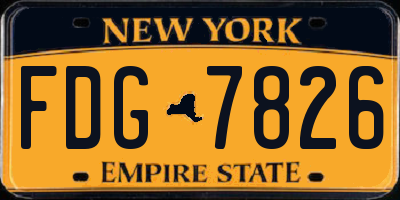 NY license plate FDG7826