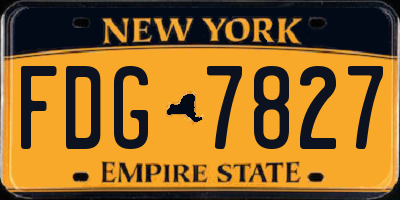 NY license plate FDG7827