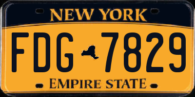 NY license plate FDG7829