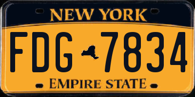 NY license plate FDG7834