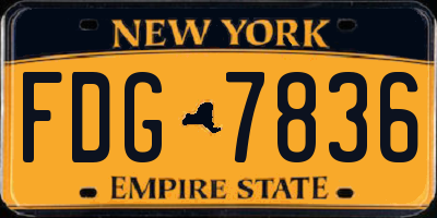 NY license plate FDG7836