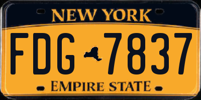 NY license plate FDG7837