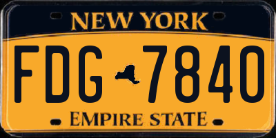 NY license plate FDG7840