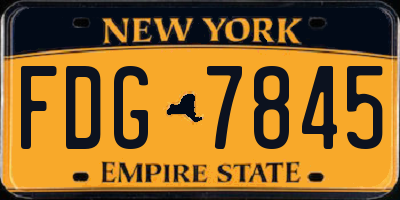 NY license plate FDG7845