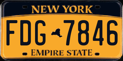 NY license plate FDG7846
