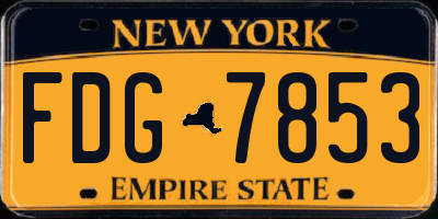 NY license plate FDG7853