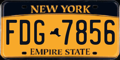 NY license plate FDG7856
