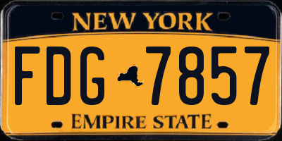 NY license plate FDG7857