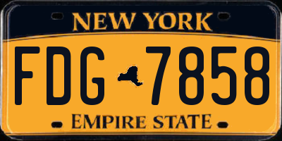 NY license plate FDG7858