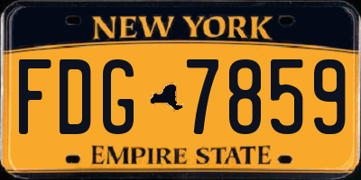 NY license plate FDG7859