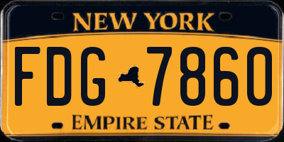 NY license plate FDG7860